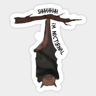 Sleepy, Nocturnal Bat Sticker